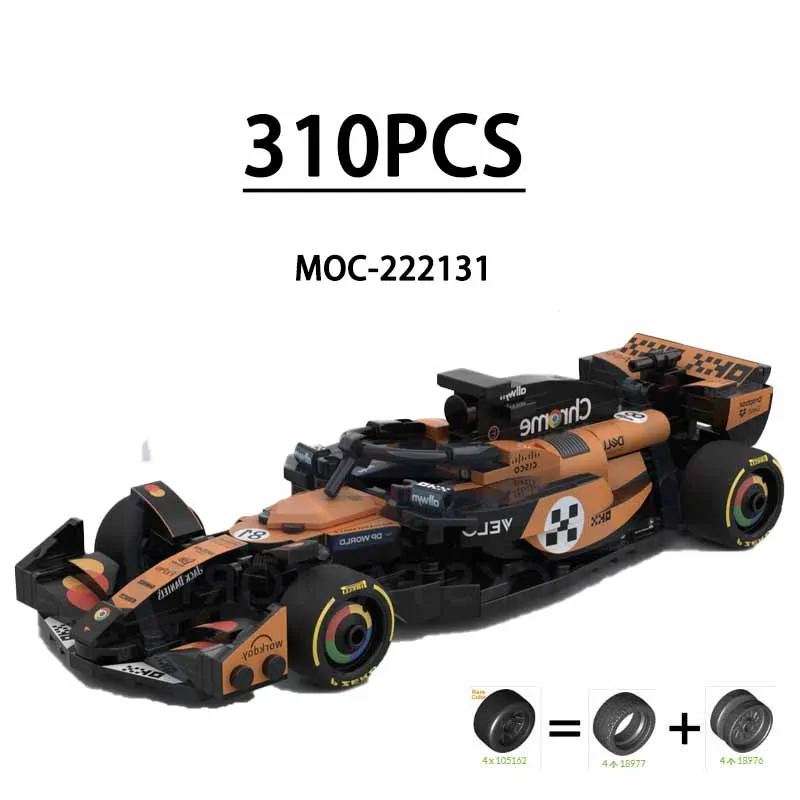 moc-222131-f1-レーシングビルディングブロック-8-市松車-mcl39-ミニステッチモデル-310-個子供の誕生日プレゼントクリスマスおもちゃギフト