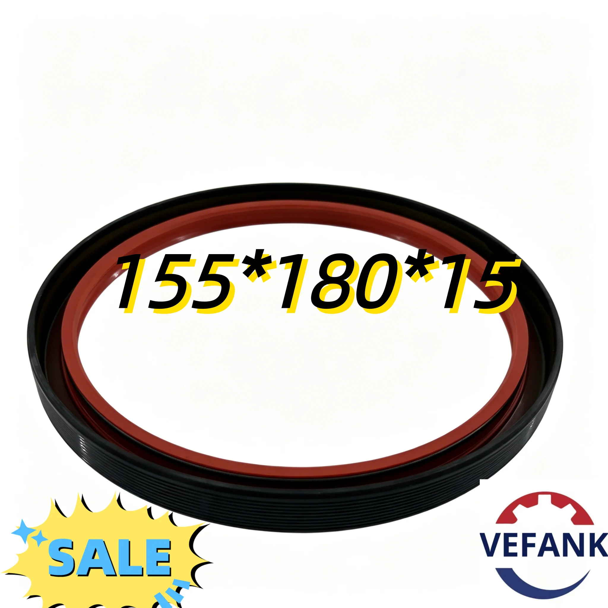 155*180*15 NBR Oil Seal Black Orange Dual Color Heavy-duty High-pressure Resistant High Quality Automotive