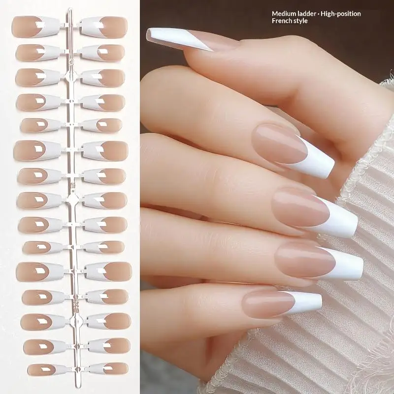 Fake Nail 30pcs French Ballet Fashion Press On Quick Extension Wearable False Nails Natural Full Cover Tips Manicure Art Profess