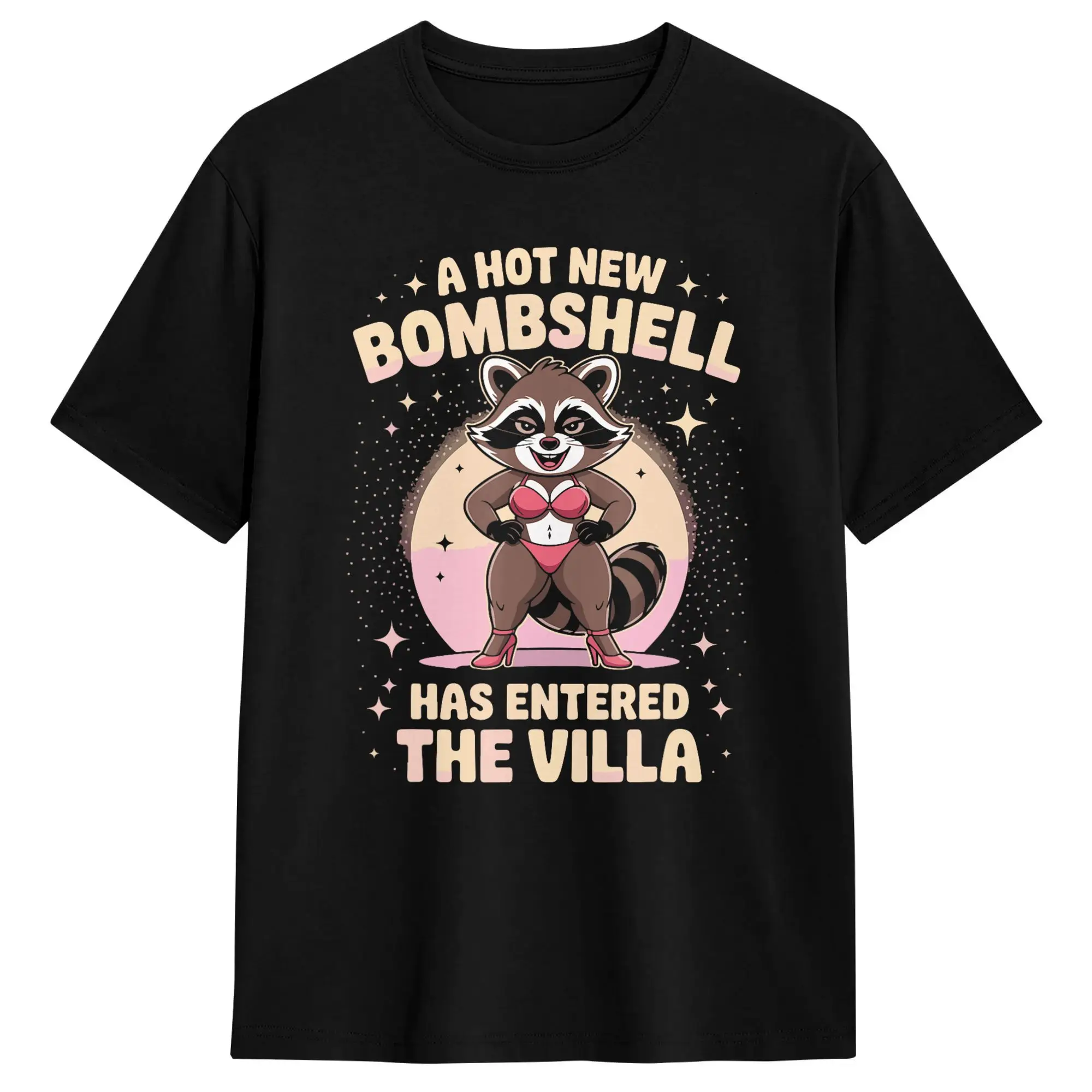A Hot New Bombshell Has Entered The Villa T-Shirt  Hipster T Shirts Short Sleeve Street Style Tops Summer 100 Cotton Clothes