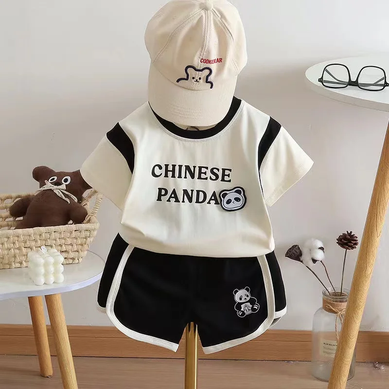 

Children's Summer Short Sleeved Set Boys New Casual Baby Summer Shorts Two-piece Set Thin Clothes Children's Fashion Trend