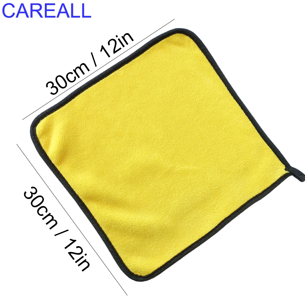 CAREALL 600GSM Long Coral Velvet Car Cleaning Wash Towel Cloth Ultra Soft Edgeless Auto Drying Towels Super Absorben Polish Tool