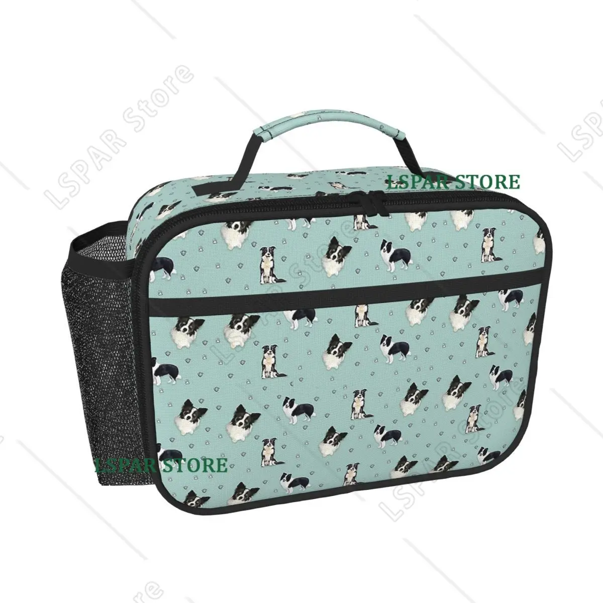 Border Collie Insulated Lunch Bag for Women Children Portable Food Boxes Thermal Lunch Box Tote