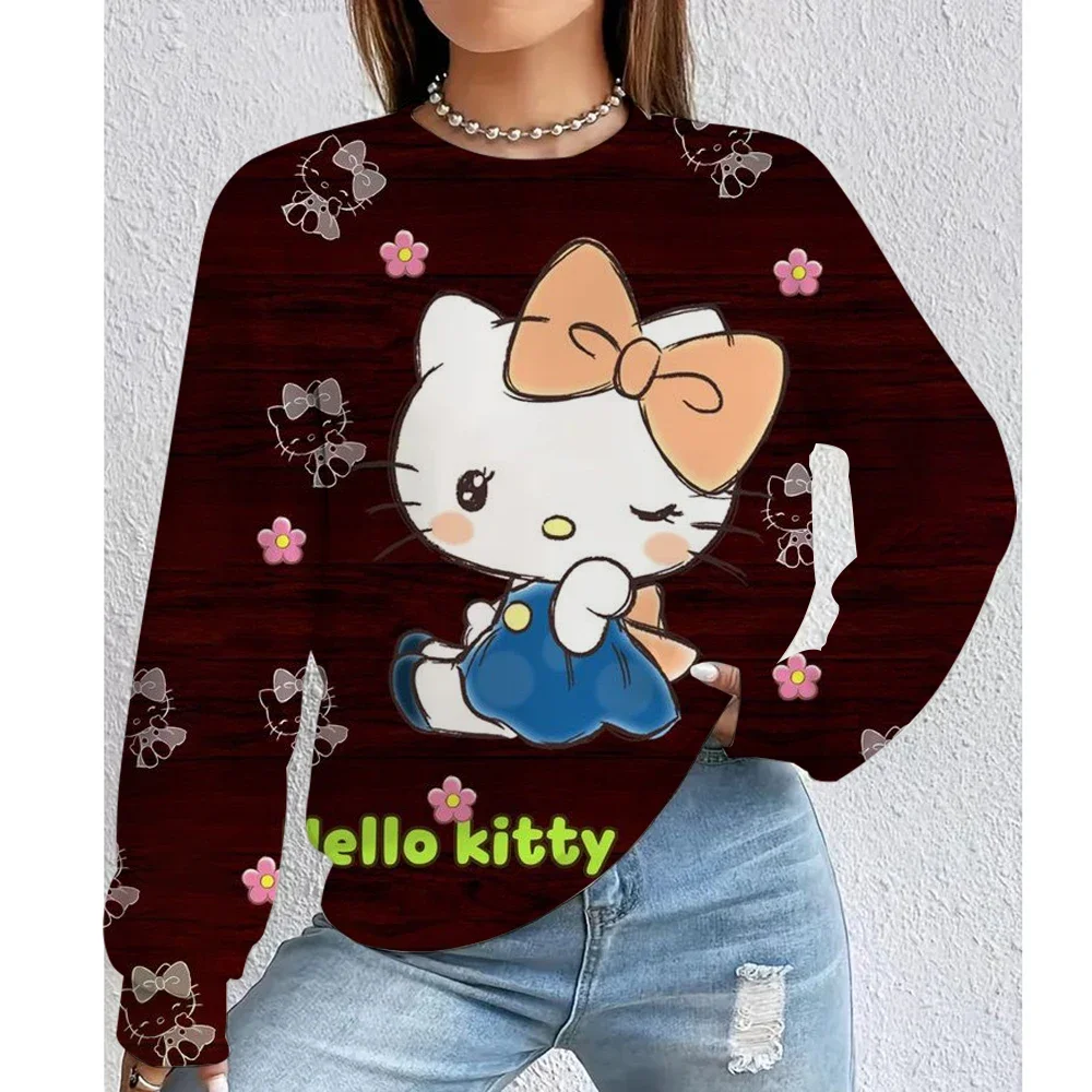 بلوفر نسائي أنيق على طراز Y2K بلوفر كاجوال دافئ ومريح بأكمام طويلة مع نمط بناتي لخريف وشتاء نسائي