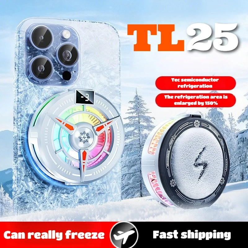 

TL25 Mobile Phone Magnetic & Back-clip PUBG Cooler 3 Level Adjustment Semiconductor Cooling Fan Radiator for IPhone Android Game