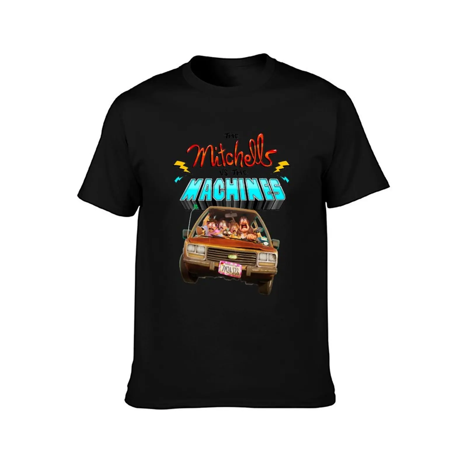 Vintage The Mitchells Vs The Machines Cool Gifts T-Shirt, Summer Casual Cotton Tee, Oversized Streetwear Tops, Unisex Men Women