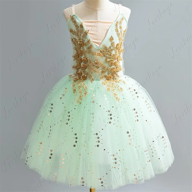 

Детское балетное платье, наряд для выступления для девочек, пышная юбка, танцевальный костюм с блестками маленького лебедя, одежда для выступлений