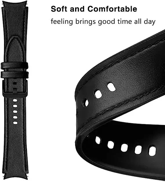 Leather Silicone Replacement Strap for Samsung Galaxy Watch 6 5 Pro 40mm 44mm Band Watch 6 4 Classic 47 43mm 46mm Bracelet Belt