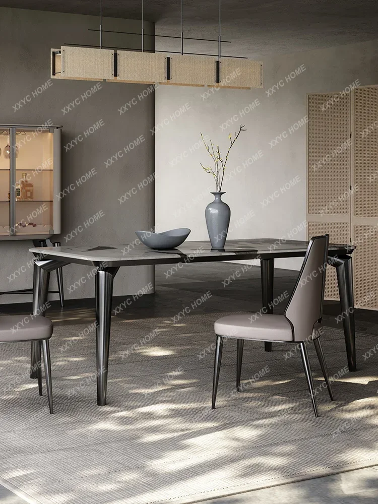 A Light Luxury All-natural Marble Dining Table High-end Dining Table Rectangle