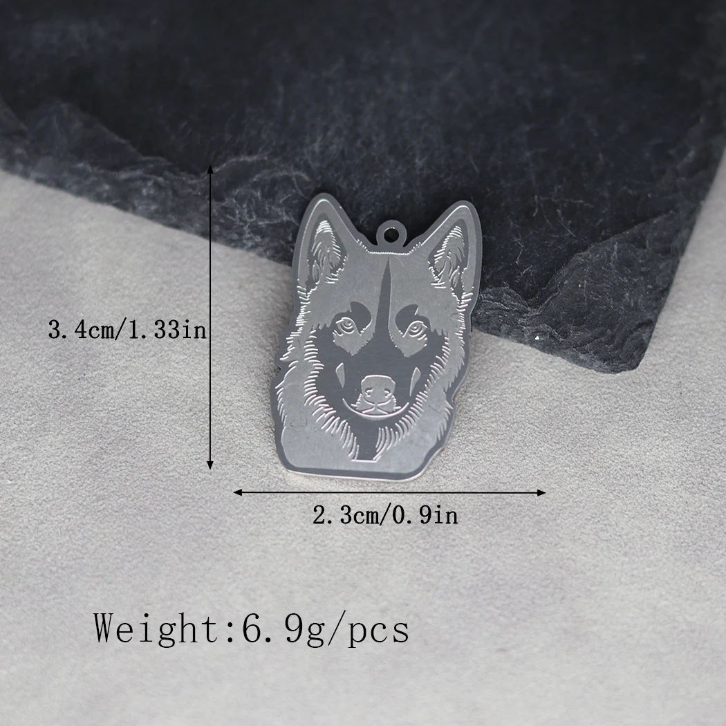 2PCSFunny Pet Husky Dog Charm Necklace  Husky Dog Charm Stainless Jewelry Good Price Charm Pendant Necklace For Gift