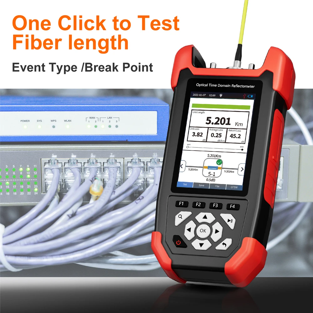 Mini OTDR Optical Fiber Tester 1310/1550nm 24/22dB Fiber Optic Reflectometer OPM VFL OLS Ethernet Cable Tester Noyafa NF-981