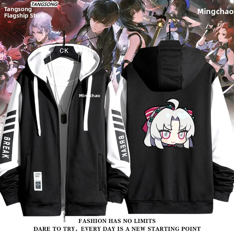 

Loose Fit Anime Collab Jaet for Men And Women New Trendy Top Casual Windproof Polyester Fabric Hooded Zipper ket Design