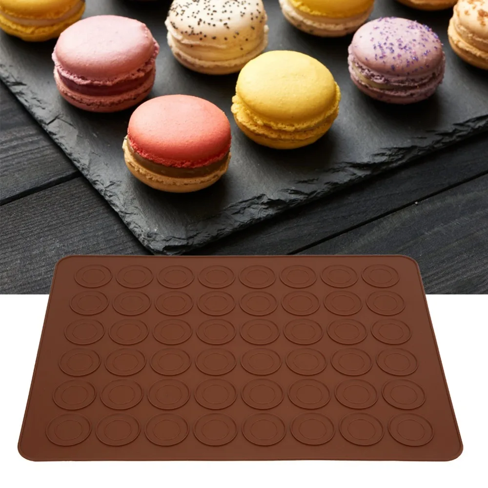 Durable Silicone Sheet Silicone Macaron Mat 48 Holes Non-Stick Macaron Pad Food-Grade Baking Tray Cookies Pastry Making