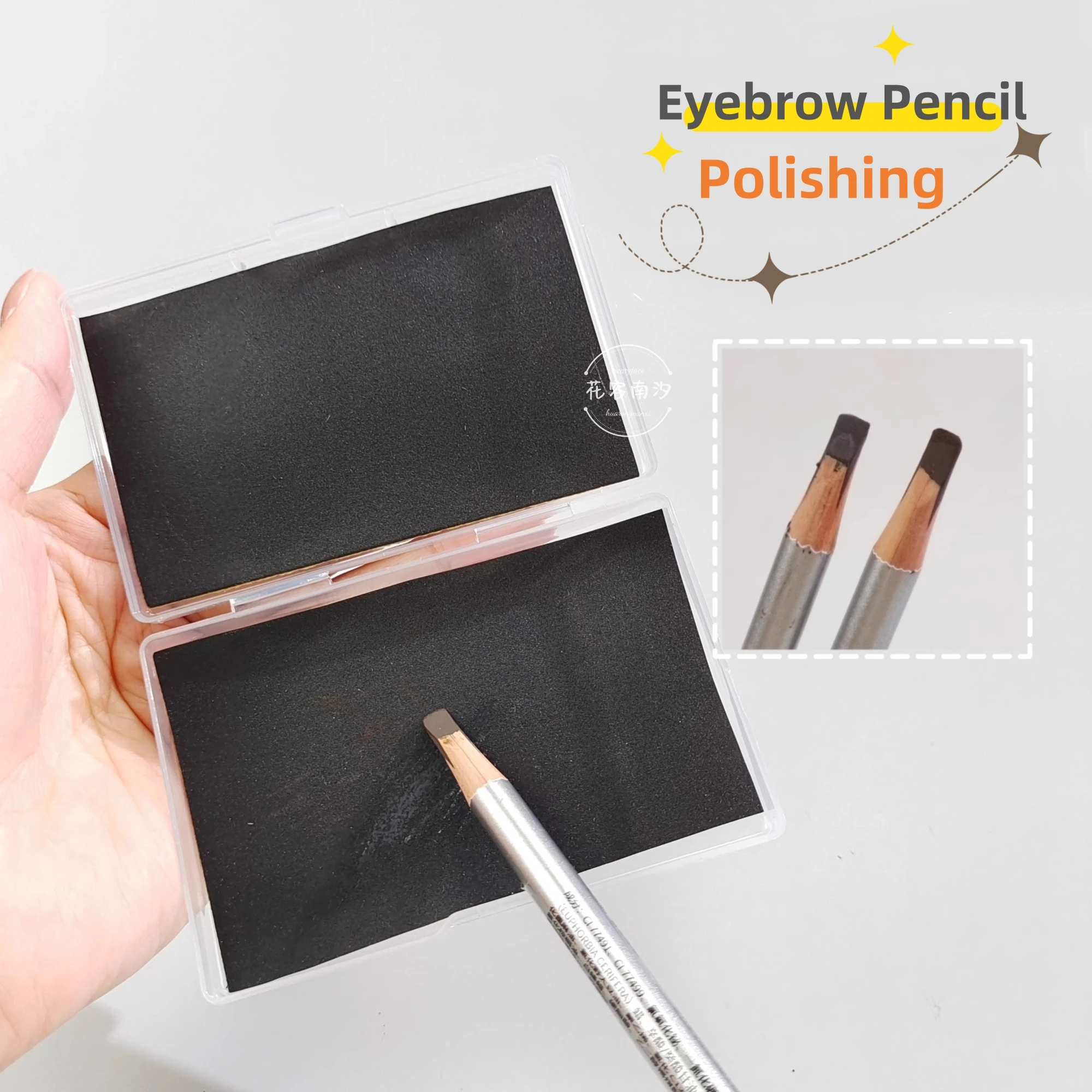 

Wooden Eyebrow Pencil Sandpaper Grinding Box fine sandpaper sharpening tool for eyebrow pencils