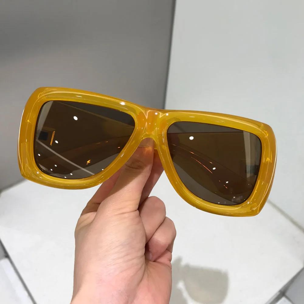 2026 Neue Mode Übergroße Quadratische Y2K Sonnenbrille für Damen Luxusmarke Schwarze Punk-Sonnenbrille für Herren Coole Hip-Hop-Sonnenbrille für Draußen – Detail 3