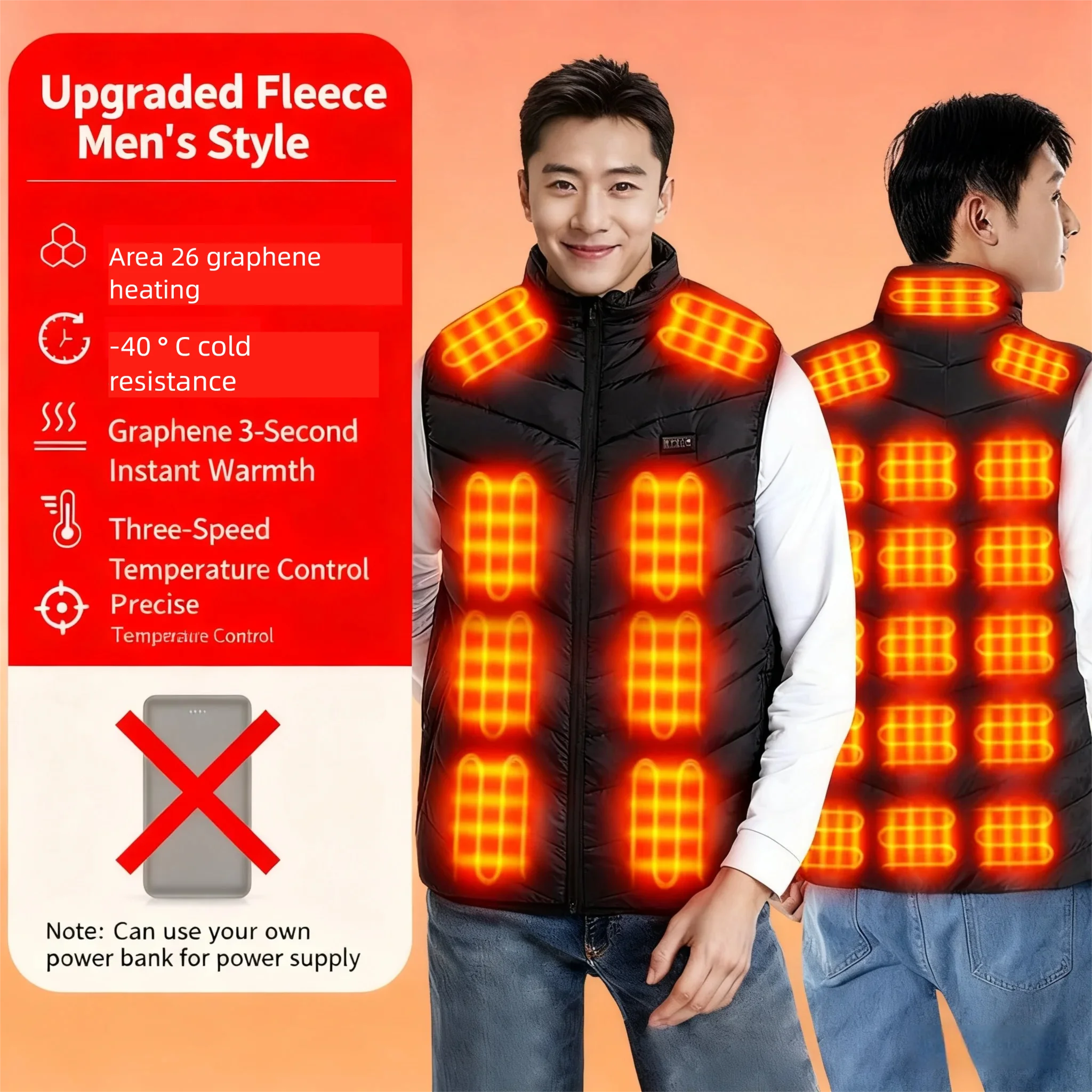 

Unisex Graphene Heated Vest - Full-Coverage Warming with Smart Thermostat (CE Certified Winter Essential)