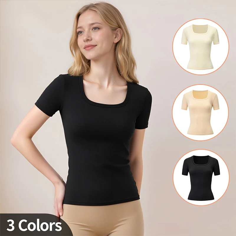 1/3Pcs Women's Short-Sleeved Summer V-Neck Solid-Color T-Shirt Versatile Fashionable Sporty Comfortable Breathable Top Home Wear