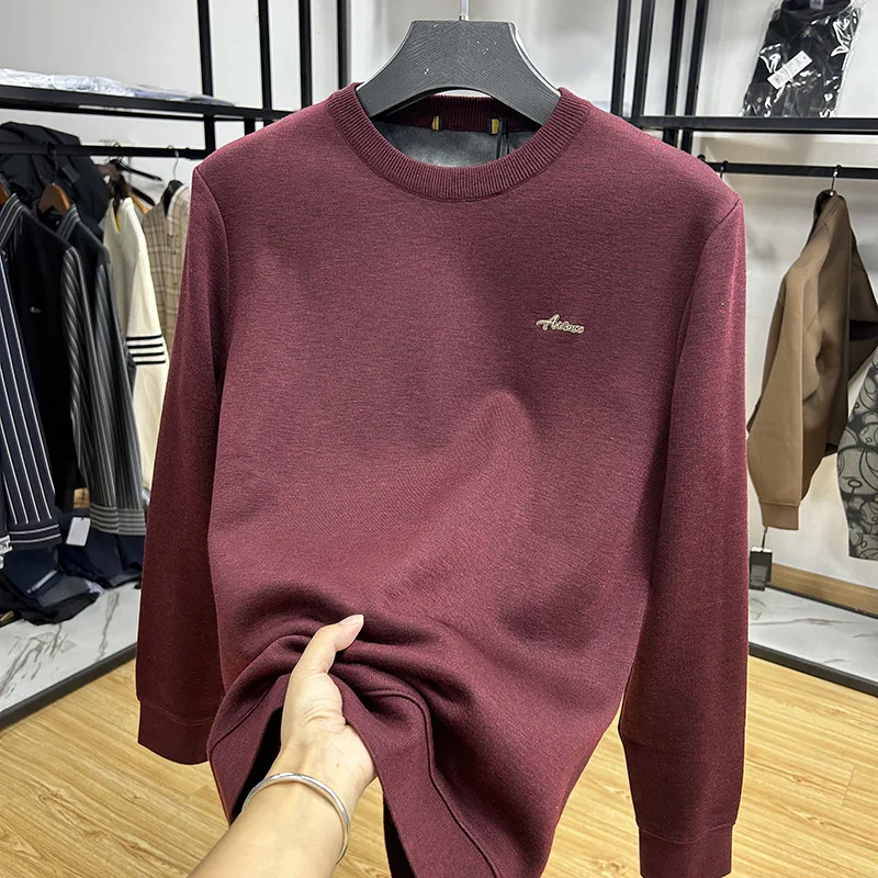 

Удобный, приятный для кожи мужской трикотаж, круглый, повседневный, для отдыха, из смеси полиэстера, теплая ткань, полный свеч, осень