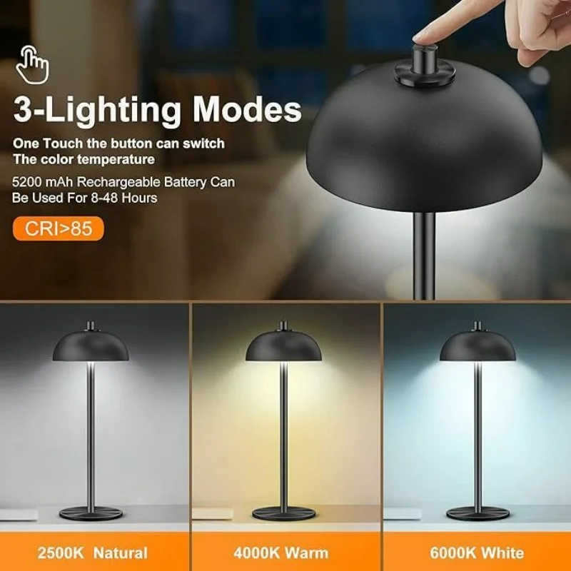 Minimally Designed High Foot Bar Table Lamp with Three Color Dimming USB Charging, Dining Room Bedroom Atmosphere Night Light