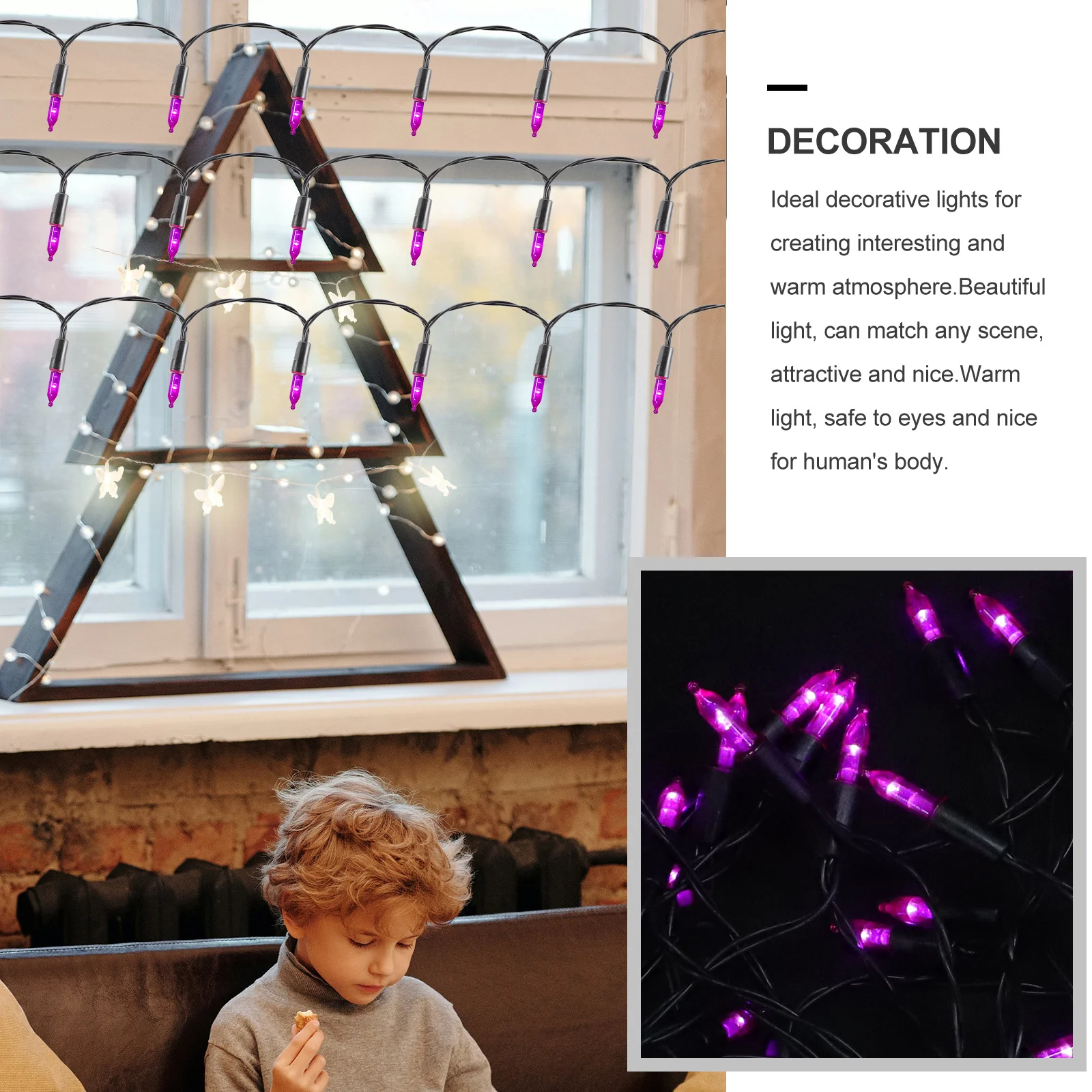 Luz de corda de Natal 50 LED Guirlanda ajustável Luz de corda decorativa para iluminação de festa de Natal