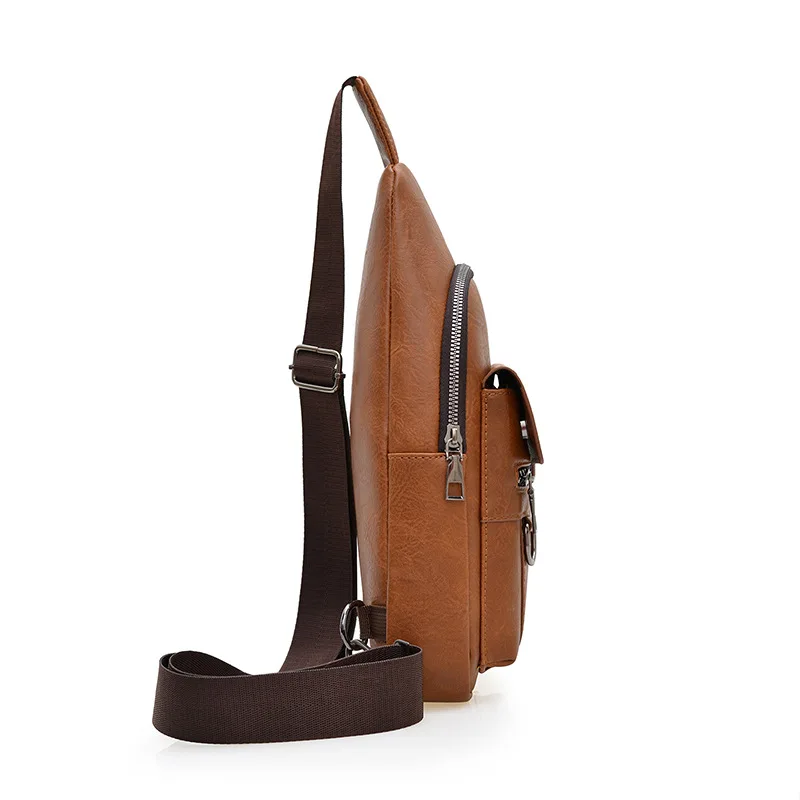 New Chest Bag, Men's Versatile Shoulder Bag, Large Capacity Solid Color Waterproof Crossbody Bag, Men's Business Travel