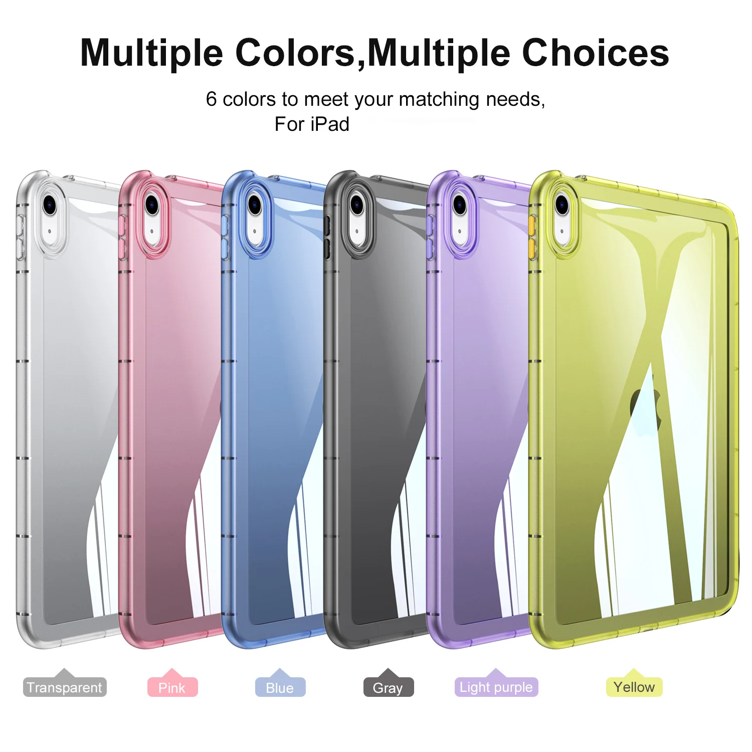 Soft TPU Solid Color Shockproof Protective Tablet Cover Case for Apple IPad 5 6 10 Pro 10.2 11 12.9 Air 3 4 5 Mini 4 5 6 2023