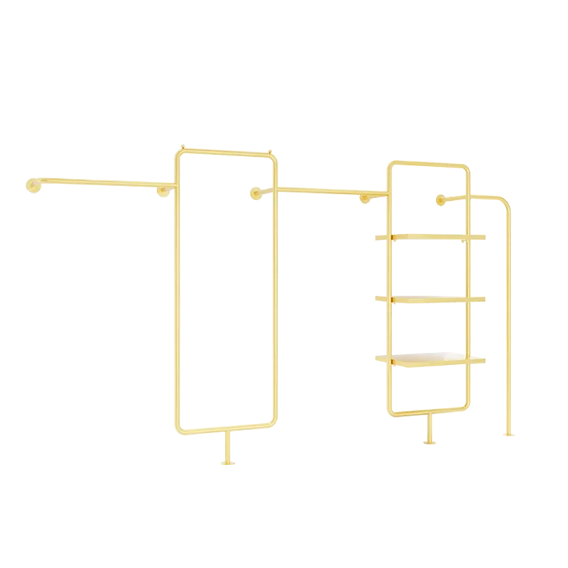 

Iron Artwork With Painted FinishClothing Store Display Rack, Wrought Iron Gold Special Display For Men's And Women's Clothing, S