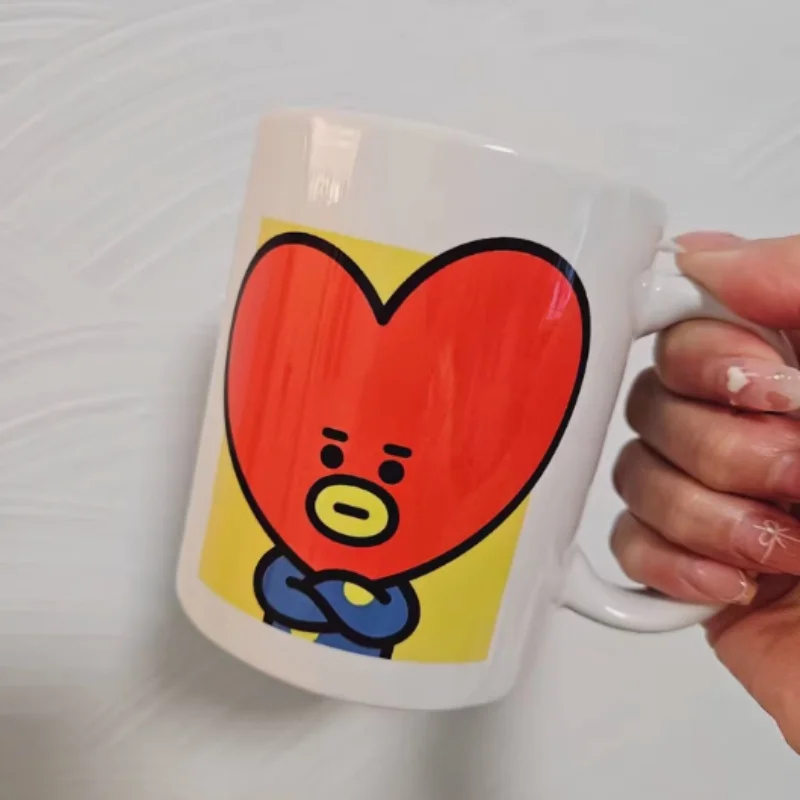 New 350ml BT21 Tata Koya Anime Kawaii Ceramic Water Cup Cooky Shooky Chimmy Home Breakfast Milk Coffee Cartoon Mug Birthday Gift