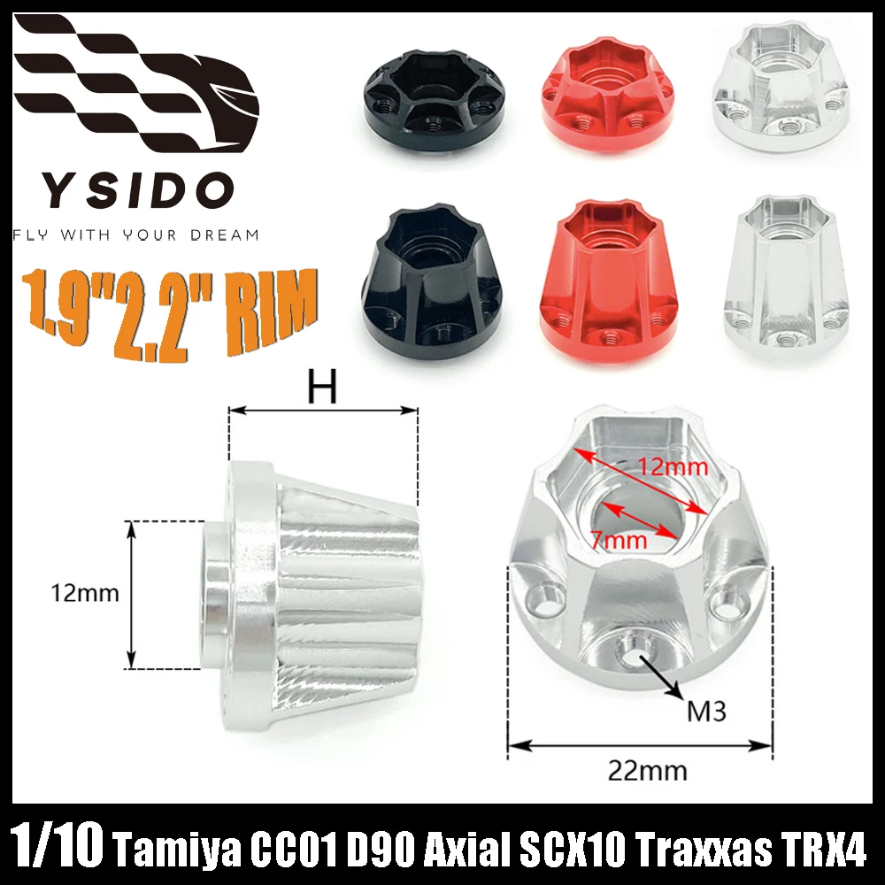 6/9/12/15/18/22 mm Sechskantnabe Aluminiumlegierungsfelge für 1/10 Traxxas TRX4 Tamiya CC01 D90 Axial SCX10 RC Crawler Kletterautos
