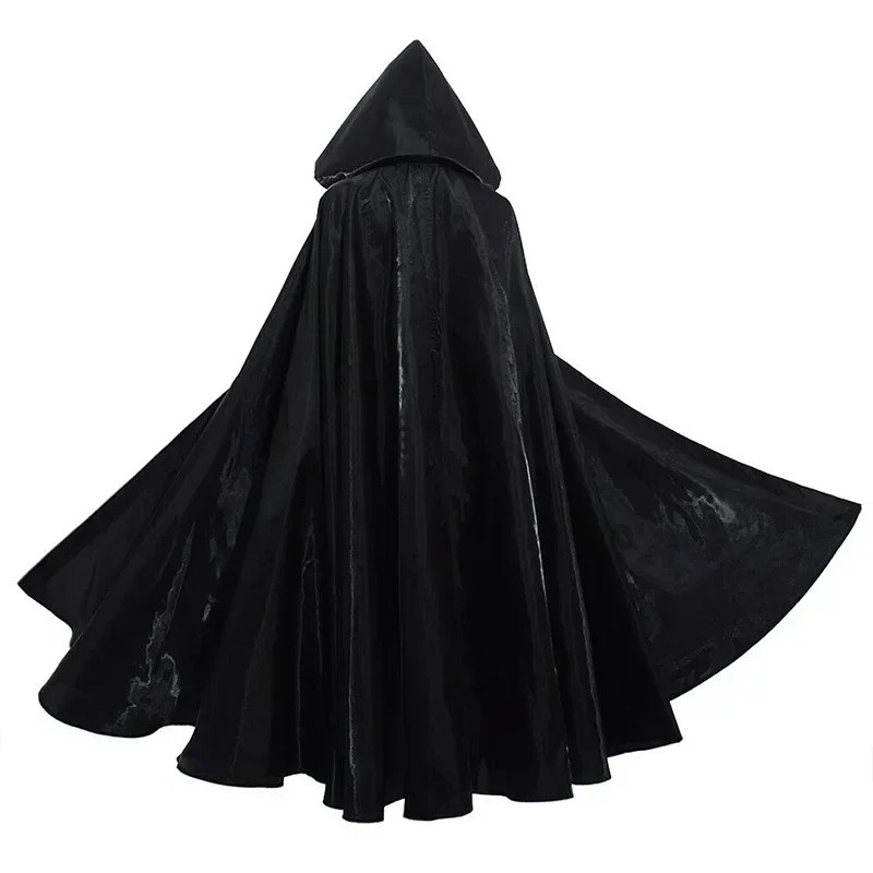 

Witchcraft Vampire Robe Hooded Cloak Cosplay Satin Medieval Cloak with Hood Monk Costumes Medieval Cover Halloween Costume