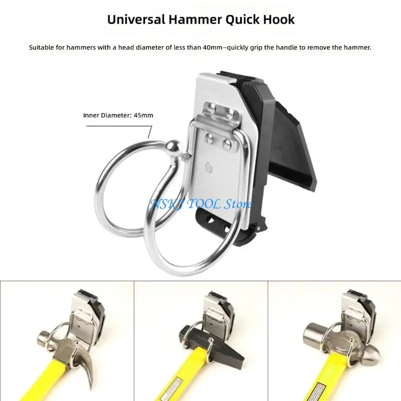 L8RC Industrial Belt Hammer Holder Quick Release Metal Hammer Hanger Tool Loop