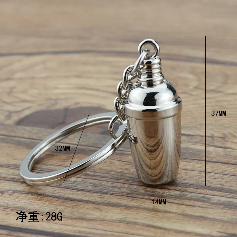 سلسلة مفاتيح صغيرة شاكر كوكتيل قلادة بار النبيذ نادل المفاتيح هدية حفلة سيارة حلقة رئيسية هدية