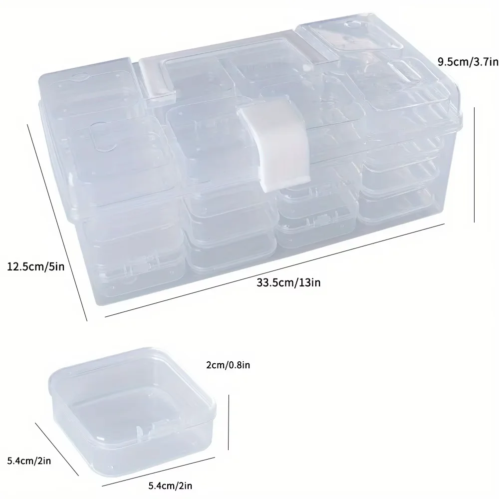 24/32 Grids Portable Plastic Storage Box with Handle- Multifunctional  for Diy Crafts, Jewelry, Beads,Tools,  Small Tools,Nuts