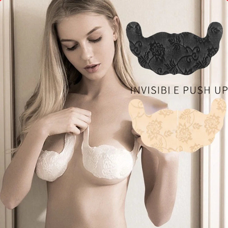 Disposible Invisible Bra Pads Sexy Lace Breast Pads U-shaped Chest Lift Up Nipple Sticker Nipple Cover Adhesive Bra for Women