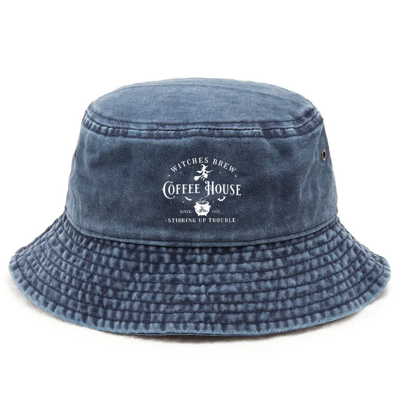 Personaliseer heksen brouwen katoenen emmer hoed gewassen vintage stijl zonwering verstelbare Halloween Unisex Cap Festival Gift Caps