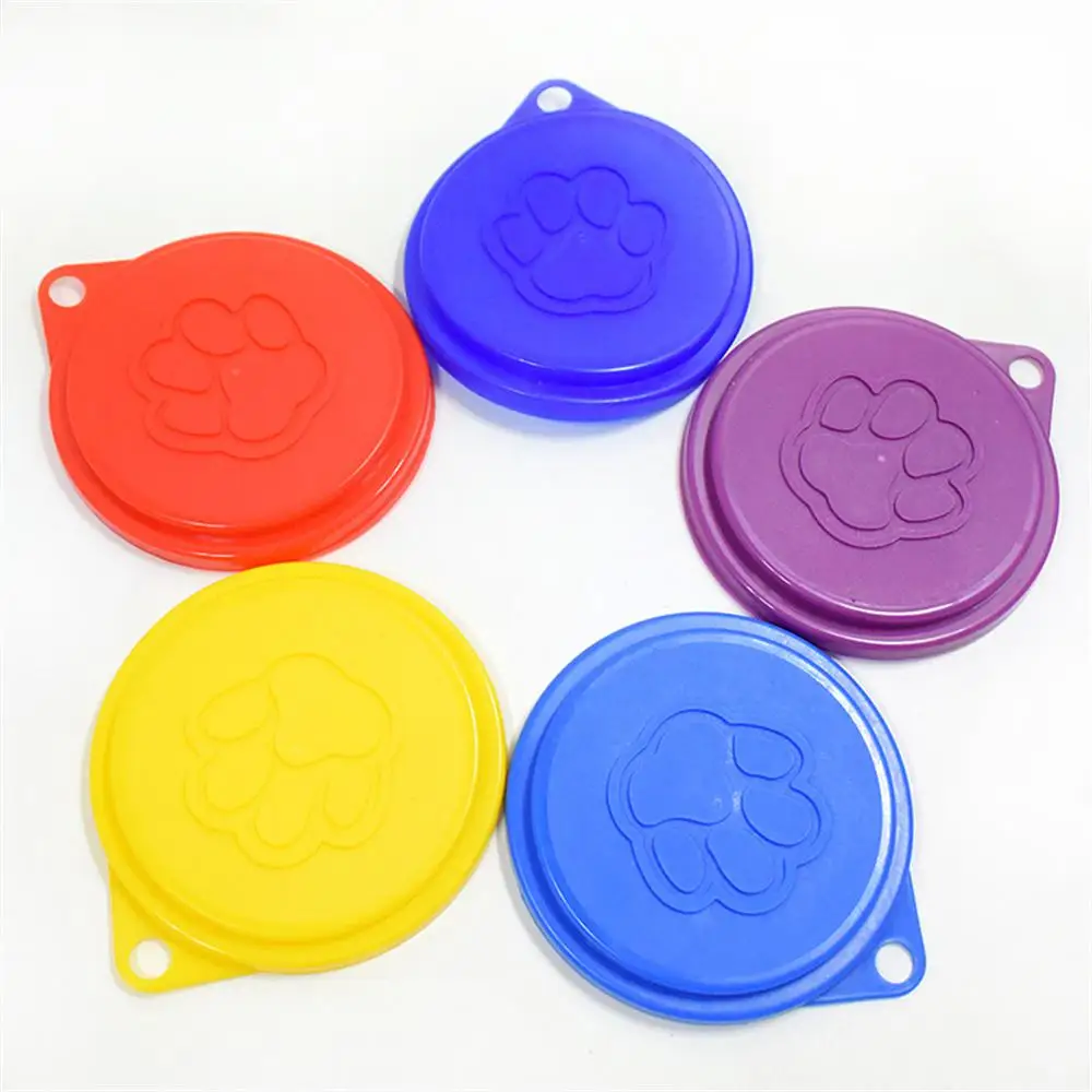 2PCS/Set Three-In-One Pet Food Tin Cover Dog Cat Bowl Plastic Lids Can Caps Fresh Top Covers Storage Box Cover Pet Supplies