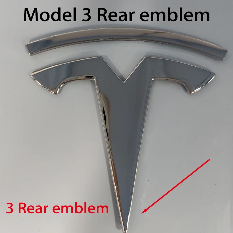 Tesla Auto Voorembleem Kofferbak Embleem Sticker voor Model 3-Modus Y metalen logo vervangende achter- en achterlogo's zwart