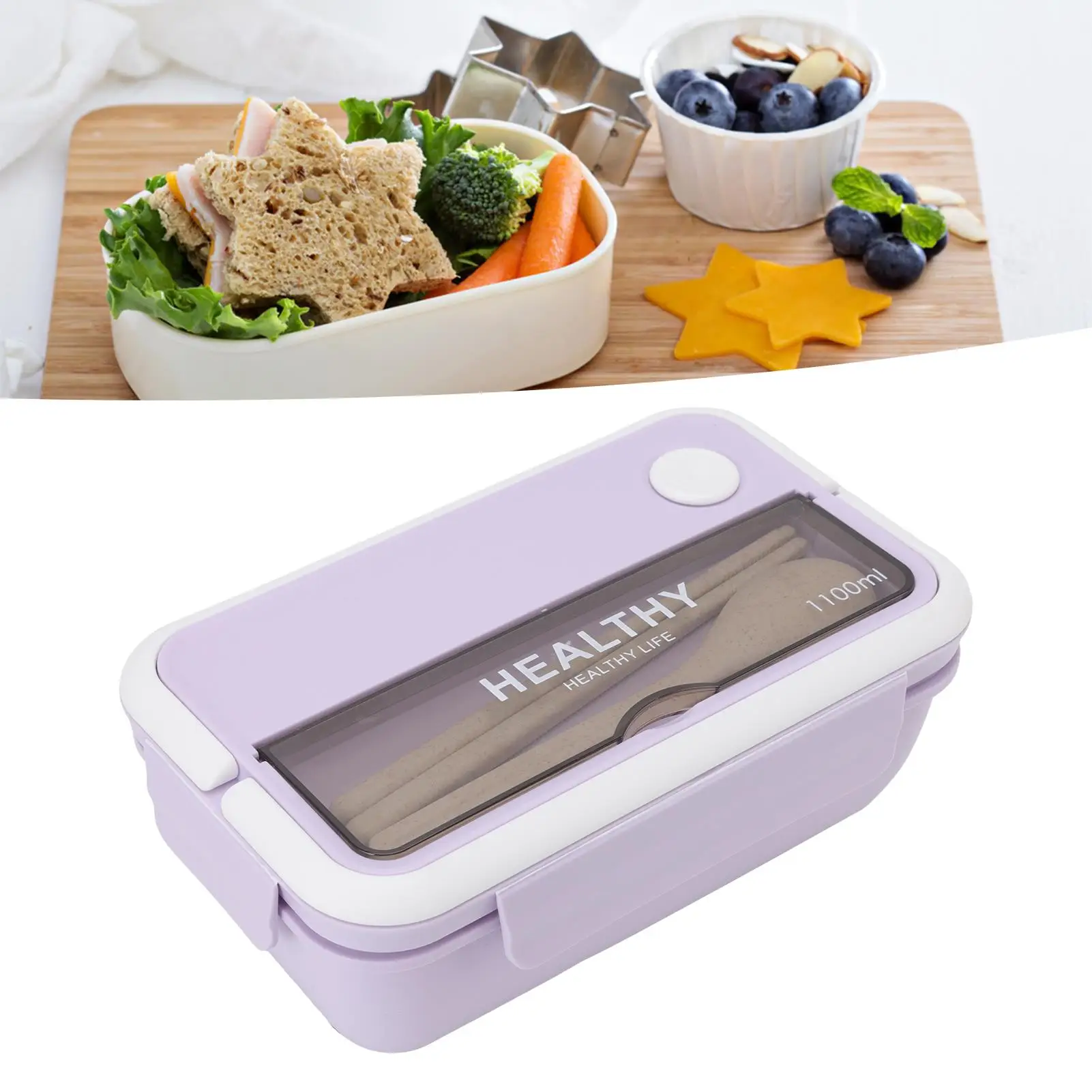 1100ml Salad Lunch Container - Easy Clean, Independent Compartments for office Workers