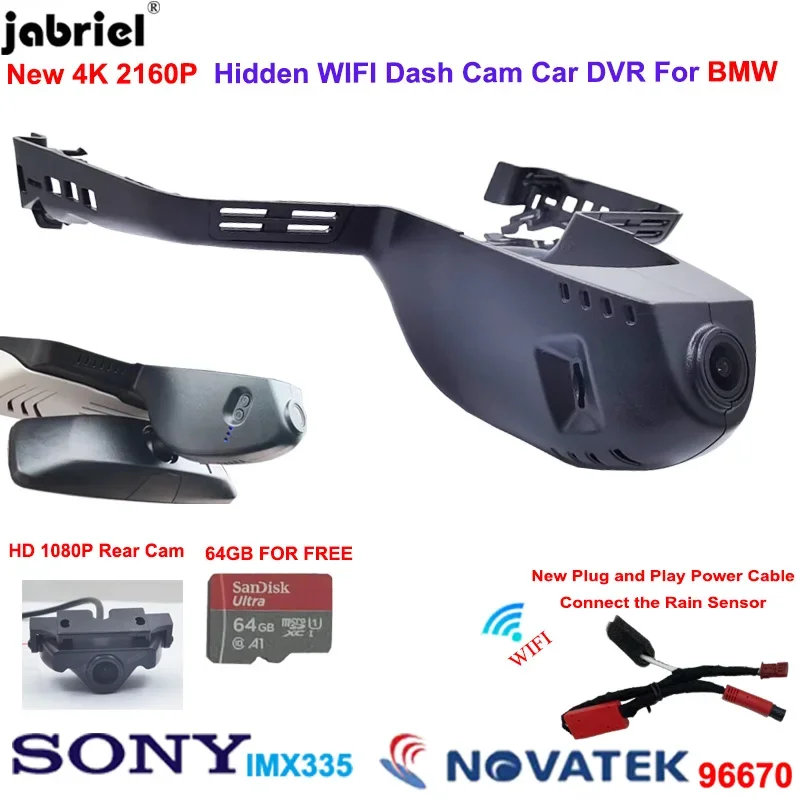 2K 4K WIFI Car Dvr Dash Cam Front and Rear Camera 2160P Video Recorder for BMW X7 for BMW G07 for BMW X7 G07 2019 2020 2021 2022