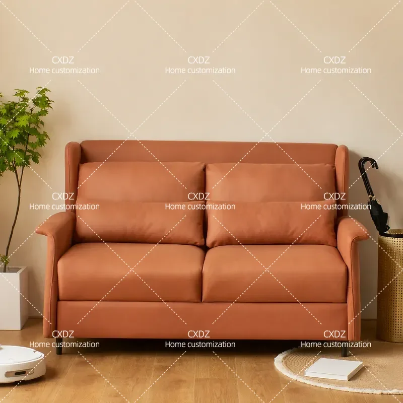 Multifunctional lazy sofa bed small apartment technology cloth metal frame high density springback sponge folding sofa