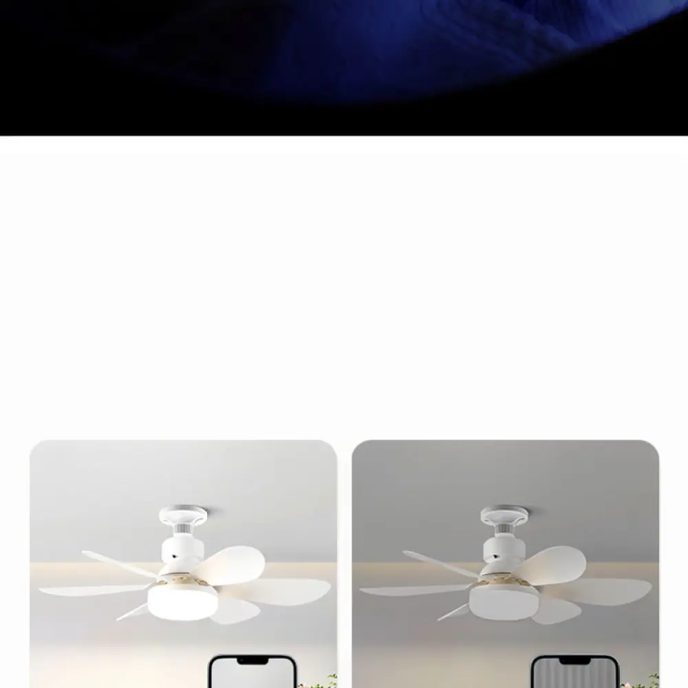 Dimmable LED Ceiling Fan Light E27 Base Modern Flower Lamp With Remote Control Detachable Blades Cooling Fan For Bedroom