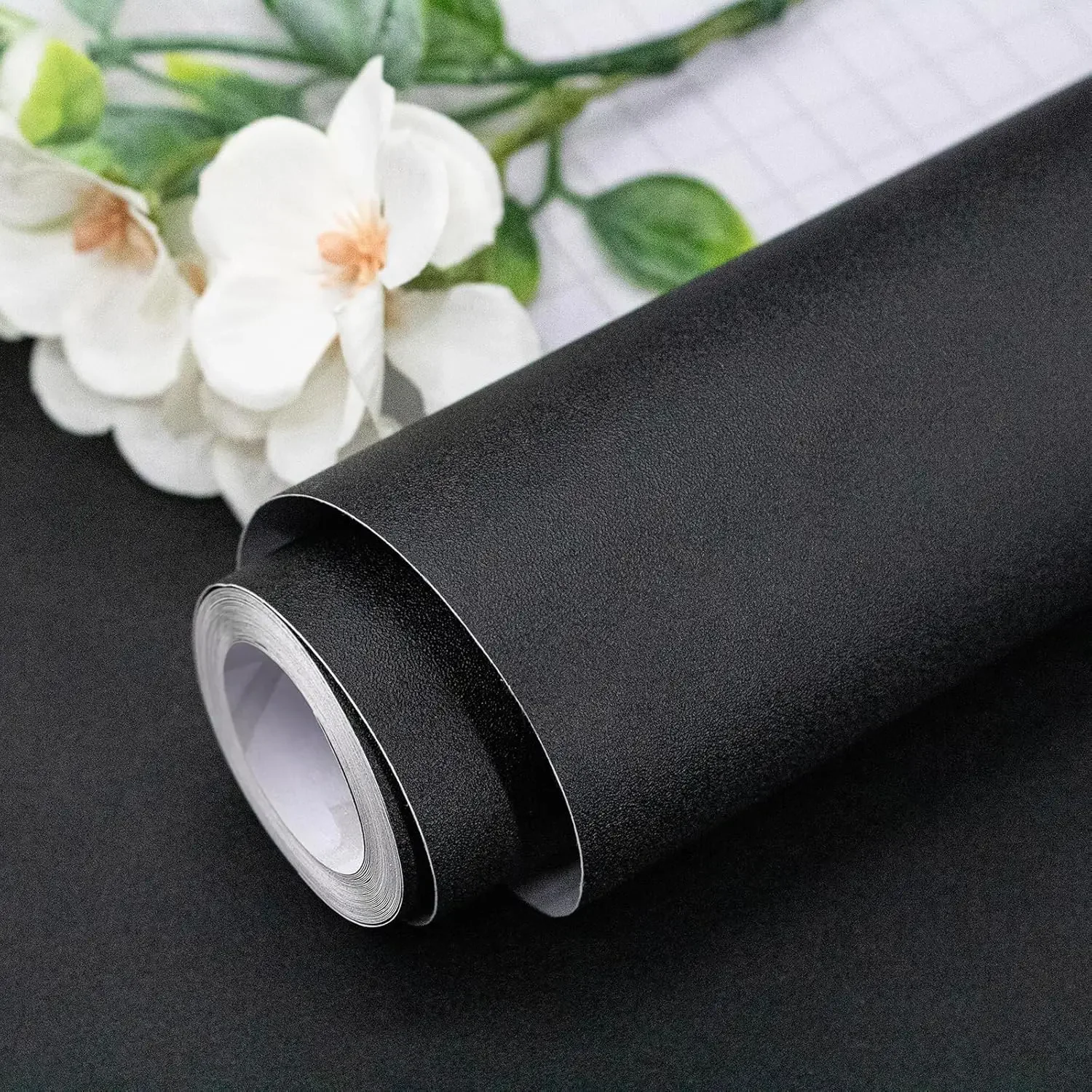 70/80 Width Self-adhesive Film Black Matt Thickened Sticker Furniture Kitchen for Cupboards Tables Wall DIY Renovation Wallpaper