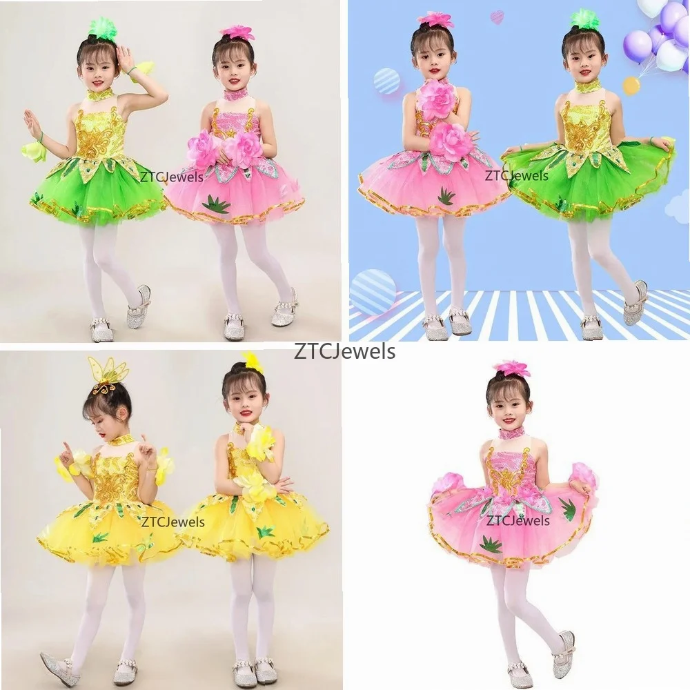 

Kids Ballet Tutu Skirt Jasmine Princess Cosplay Costume Girls Dance Performance Party Dress