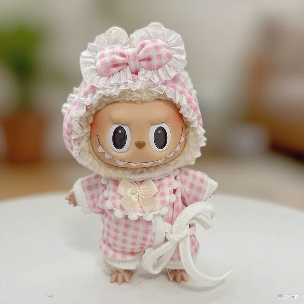 

Для куклы Labubu 15/17 см, плюшевый халат, комплект одежды для сна, аксессуары для кукол V1 V2 V3