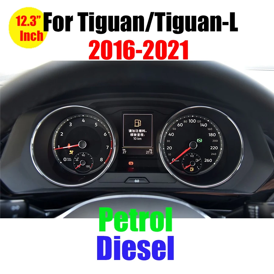 12.3 ''Digitale Virtuele Cockpit Instrumentenpaneel Voor VW Golf 6 7 Passat CC B7 B8 T6 Tiguan Scirocco Jetta Sharan LCD Snelheidsmeter