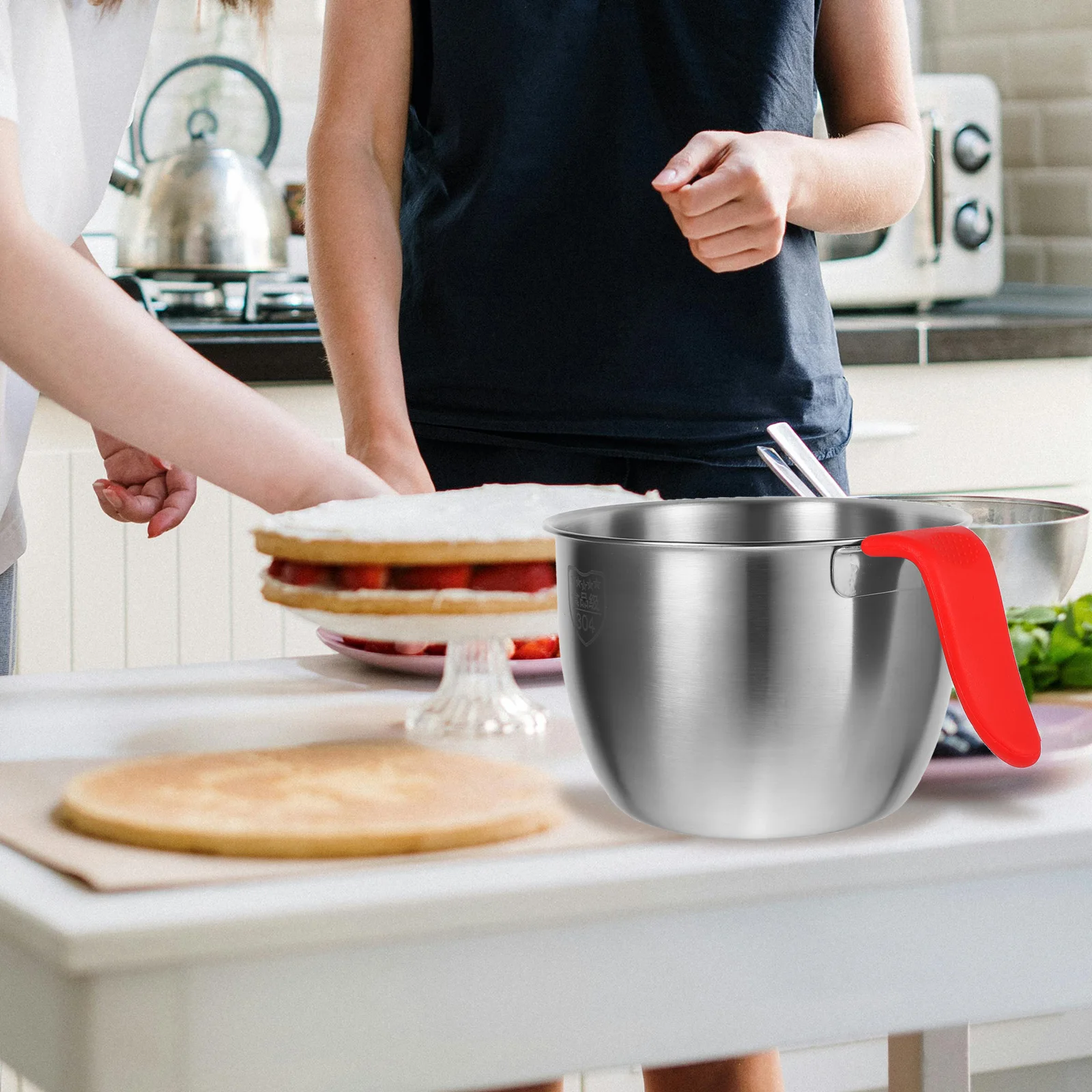 

Stainless Steel Egg Beating Basin Thickened Design Food Storage Container Salad Serving Bowl Baking Pan