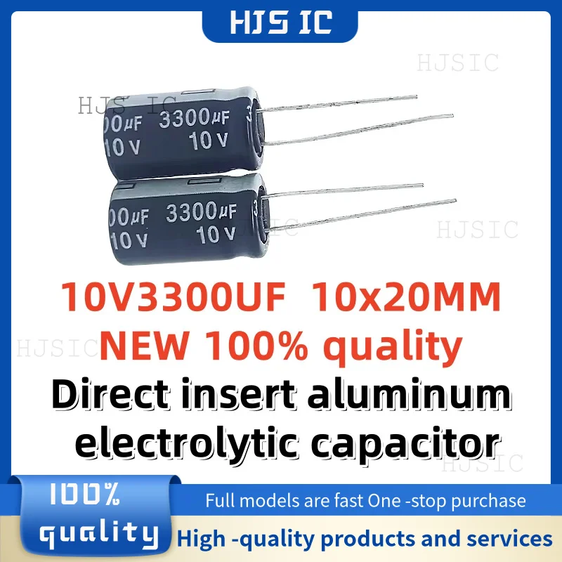 10-20-30PCS NEW 100% quality 10V3300UF 10x20MM 3300uf 10v 10*20mm 3300μF 10v Direct insert aluminum electrolytic capacitor