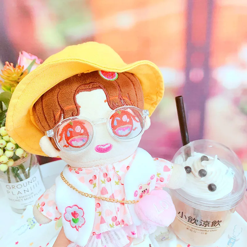 Spot 20cm doll glasses, color gradient sunglasses accessories, attribute free star cotton doll, sunglasses