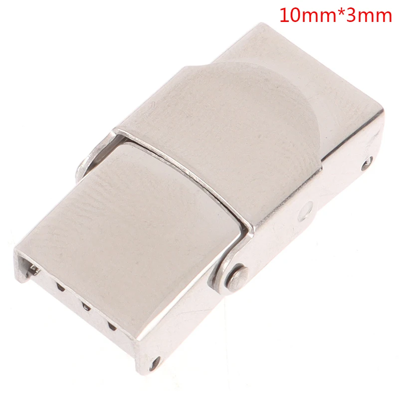 10Pcs Silicone Bracelet Jewelry Making DIY Connect Lace Buckle Stainless Steel Clasp Crimp Jaw Hook Watch Band For Leather
