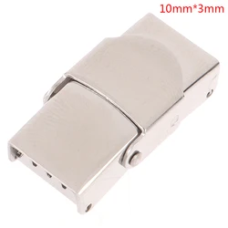 10Pcs Silicone Bracelet Jewelry Making DIY Connect Lace Buckle Stainless Steel Clasp Crimp Jaw Hook Watch Band For Leather